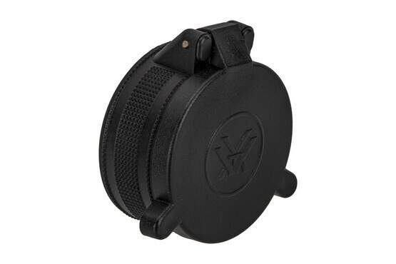 Vortex Optics Objective Flip Cap for the strikefire 2 features spring-loaded deployment.